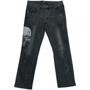 Rock Rebel Skull Jesse Pinkman Skull 3D Black Jeans